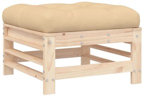7 pcs conjunto lounge jardim c/ almofadões madeira maciça