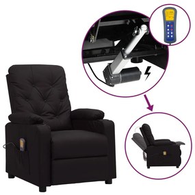 vidaXL Poltrona massagens elevatória couro artificial preto