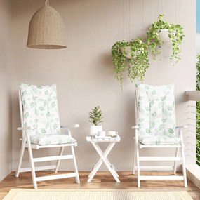 vidaXL Almofadões para cadeiras altas de jardim 2 pcs tecido folhas