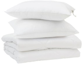 vidaXL Edredom de Verão Simples 3 pcs Branco Microfibra