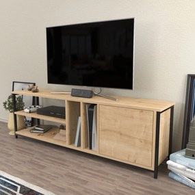 Suporte para TV Oneida – Preto e Carvalho – 140 cm x 35,3 cm x 50,8 cm