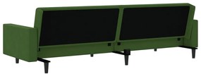 Sofá-cama de 2 lugares veludo verde-escuro