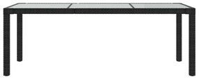 9 pcs conjunto jantar exterior com almofadões vime PE preto