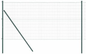 Cerca Euro com 7 postes 1,4 x 10 m em aço galvanizado verde