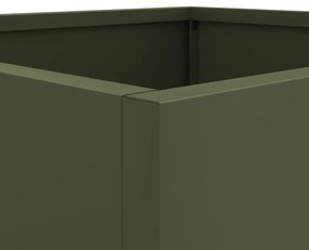 Vaso/floreira 32x29x75 cm aço verde azeitona
