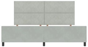 Cama vidaXL Cinza Claro 200x200 cm Veludo