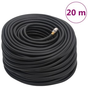 154497 vidaXL Mangueira de ar híbrida 0,6" 20 m borracha e PVC preto