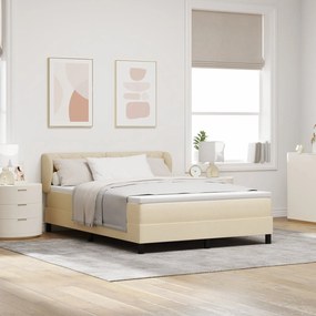 Cama Box Spring vidaXL com Colchão em Creme, 140x200 cm, Tecido