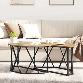 Mesa de Café vidaXL Artisan Carvalho 31,5x31,5x16,5 polegadas Feita de