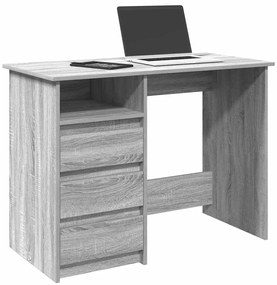 vidaXL Secretária 102x50x75 cm derivados de madeira cinzento sonoma