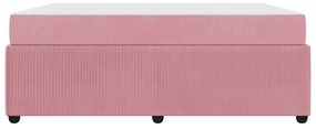 Estrutura de cama com colchão Outros Rosa 180 x 200 cm Veludo