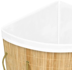 Cesto de canto para roupa suja 60 L bambu