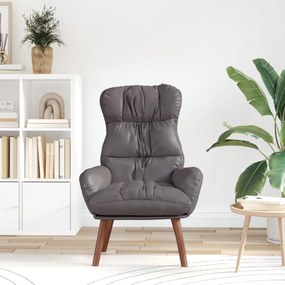 Poltrona Relaxante vidaXL em Couro Sintético Cinza