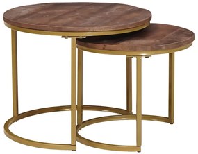 vidaXL Mesas de Café Empilháveis 2 pcs