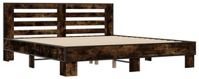 Estrutura de cama 200x200 cm derivados madeira/metal
