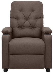 Poltrona de massagens elétrica reclinável tecido castanho