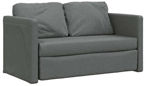 Sofá-cama sem pés 112x174x55 cm tecido cinzento-escuro