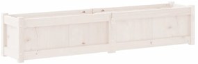 Vaso/floreira de jardim 150x31x31cm madeira pinho maciça branco