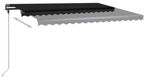 Toldo retrátil manual com LED 450x350 cm antracite