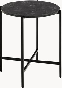 Mesa de apoio redonda com tampo com efeito de mármore Lamoine Avila