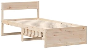 Cama sem colchão 90x190 cm madeira de pinho maciça