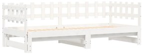 Sofá-cama de puxar 2x(80x200) cm pinho maciço branco