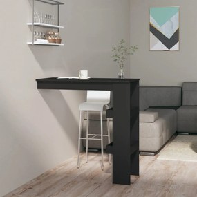 811782 vidaXL Mesa de bar p/ parede 102x45x103,5 cm derivados madeira preto