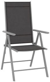 9 pcs conjunto lounge de jardim preto e prateado