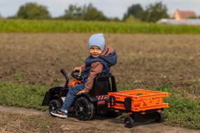 Tractor eléctrico para Crianças FARMER com Pá e reboque tração traseira, bateria de 6V, rodas de plástico, assento largo, motor 20W, monolugar, contro
