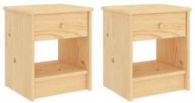 vidaXL Mesas de cabeceira 2 pcs 35x30x40 cm madeira pinho maciça clara