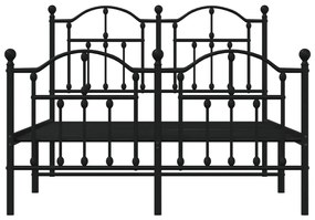 Estrutura de cama com cabeceira e pés 120x190 cm metal preto