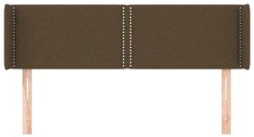 Cabeceira de cama c/ abas tecido 147x16x78/88cm castanho-escuro