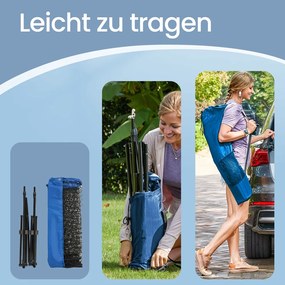 Rede de badminton, voleibol de 300 cm, ajustável em altura azul