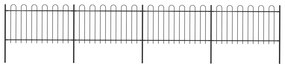 vidaXL Cerca de jardim com arco superior em aço 714,5x100 cm preta