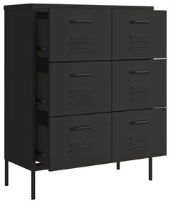 Armário com gavetas aço 80x35x101,5 cm preto