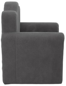 Sofá-cama infantil pelúcia macia antracite