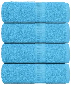 vidaXL Toalhas de rosto FROGN 4 peças Turquesa 30x30 cm 360 g/m²