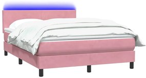 Cama com molas/colchão 140x210 cm veludo Rosa