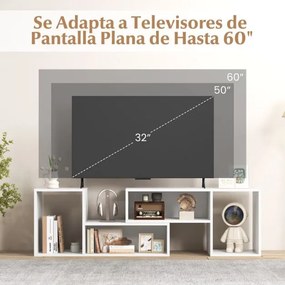 Móvel de TV de 2 peças para sala design inteligente 50/55/60 polegadas Branco