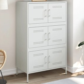 vidaXL Aparador alto 68x39x113 cm aço branco