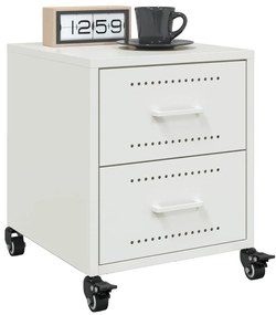Mesa de cabeceira 36x39x43,5 cm aço branco