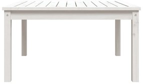 Mesa de jardim 82,5x82,5x45 cm madeira de pinho maciça branco