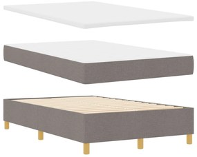 Cama Box Spring com Colchão &amp; Banco Taupe 120x200 cm Tecido