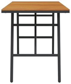 Mesa de Jantar - Preto, 110x55x62 cm, Feita de Madeira de Acácia Sólid