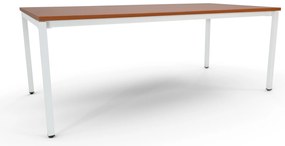 Mesa de Reunião 2400x1200mm - Alfa Branco/Cerejeira