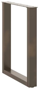 Pés para mesa de jantar em formato de U, 2 peças, aço natural, 60x(72-