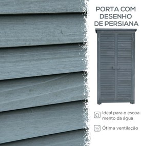 Armário de Madeira 0,31 m² 87x46,5x160 cm Armário Exterior de Madeira