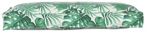 Almofada de pallet para assento e costa, estampa de folhas 120x60x12 c