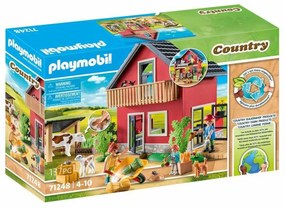 Playset Playmobil 71248 Country Furnished House With Barrow And Cow 137 Peças