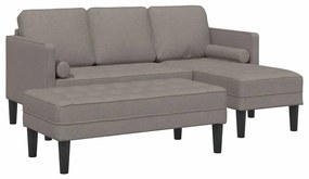 Conjunto de Sofás de 2 Peças com Almofadas em Tecido Taupe